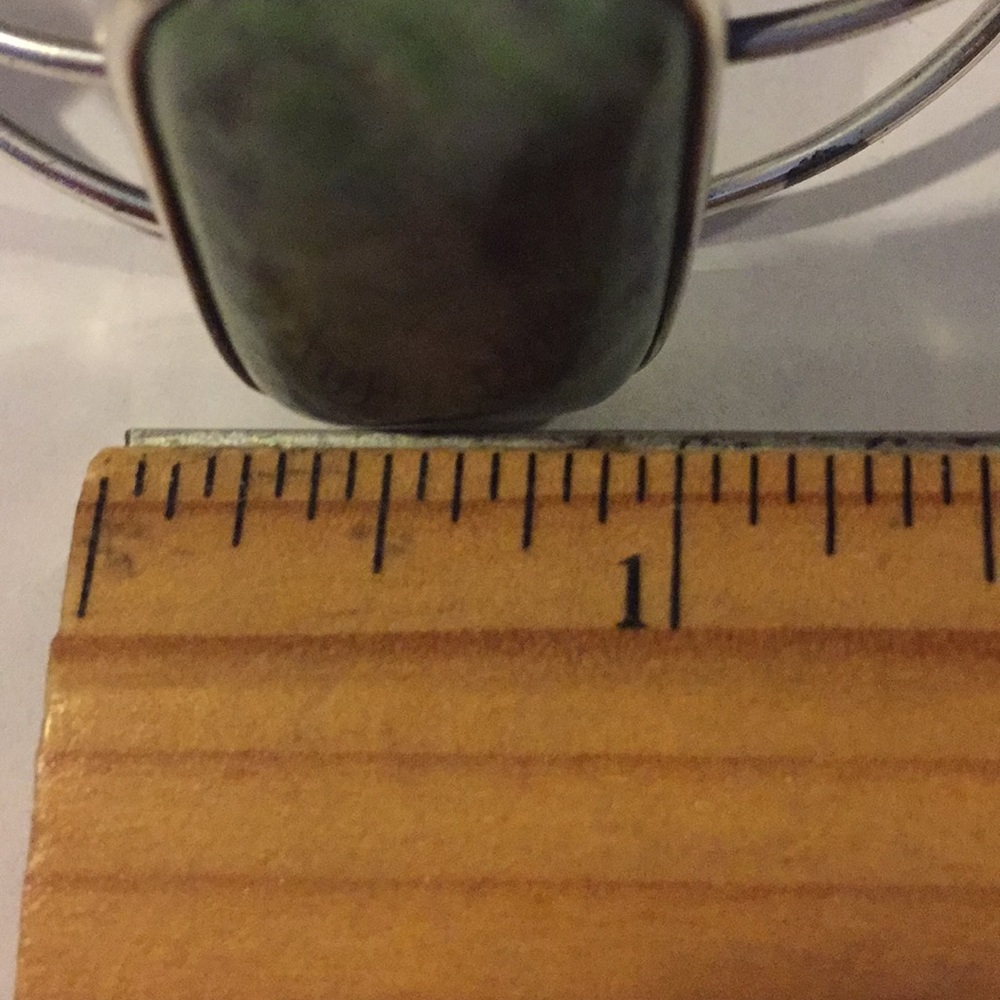 SS Cuff Genuine Polished Stone - Picture 3 of 4